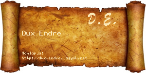Dux Endre névjegykártya
